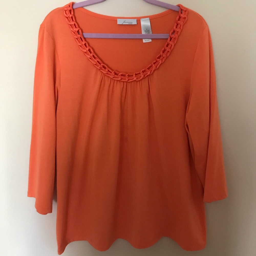 JH Collectibles Plus Size Orange Blouse w/ detail